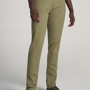 American Tall Dylan Slim Fit Five-Pocket Pants For Tall Men in Fatigue Green Siz